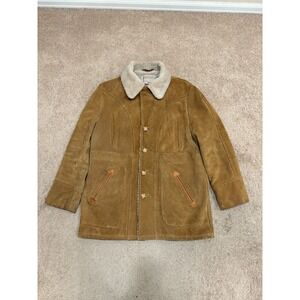 Vintage 70s Schott NYC Rancher Men's 42 Shearling Suede Jacket Western